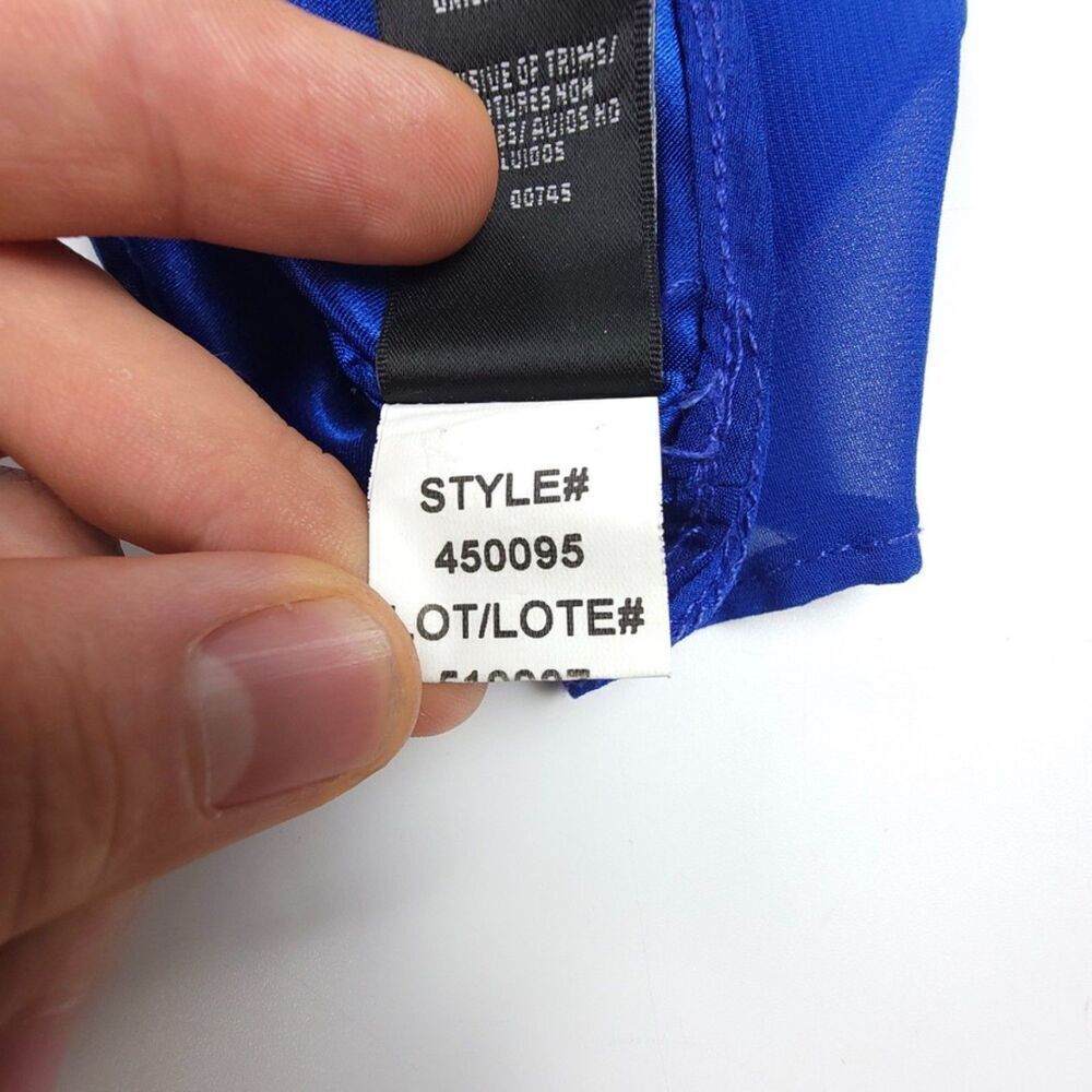 MONIQUE LHUILLIER Chiffon Halter Bridesmaid Gown Maxi Dress Royal Blue 4 Formal - Picture 8 of 8